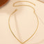 Elegant V Shape Heart Design Gold Plated Women's Choker Necklace