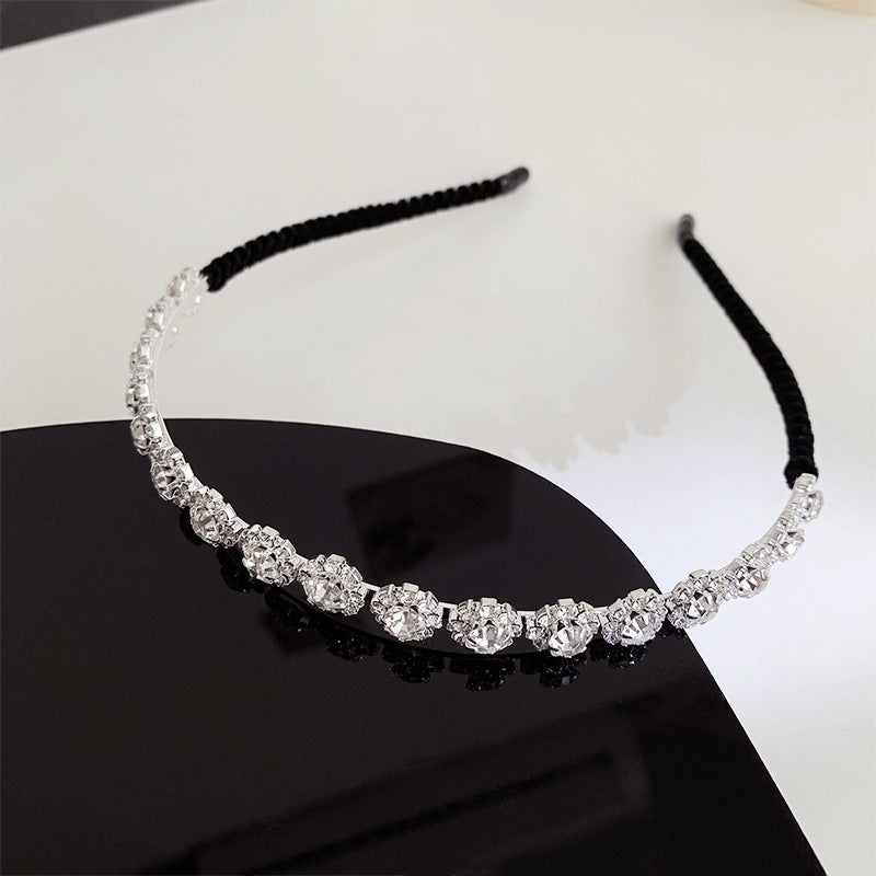 Elegant Heart Bow Knot Rhinestone Pearl Hair Band