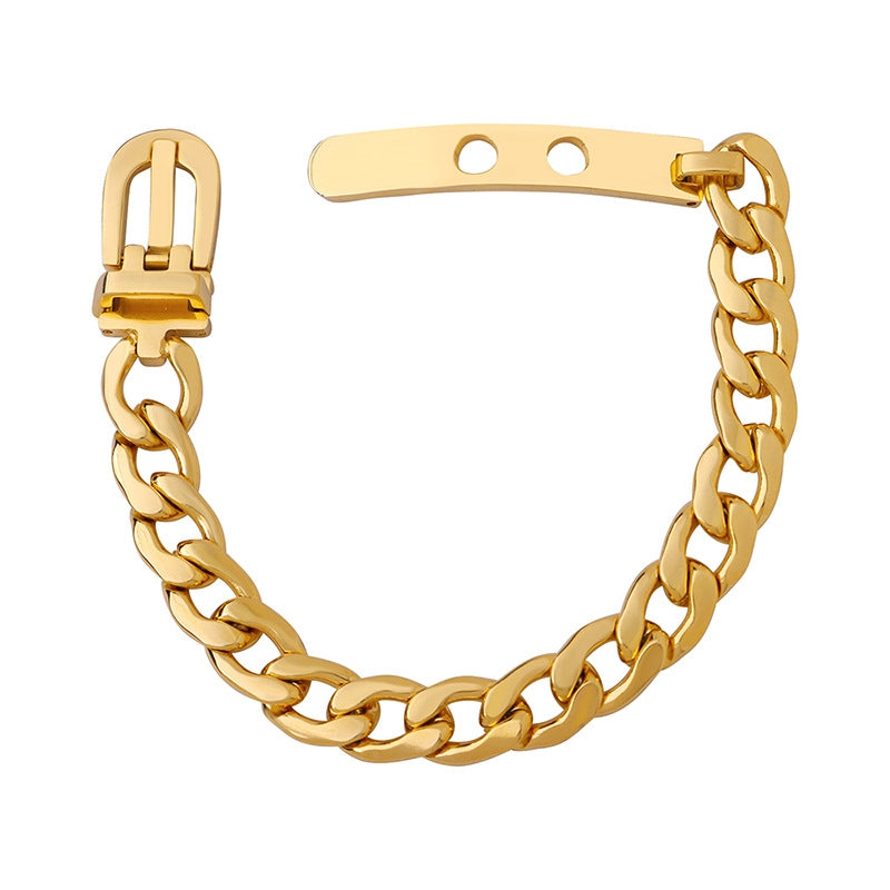 Elegant 18K Gold Plated Stainless Steel Chain Bracelet