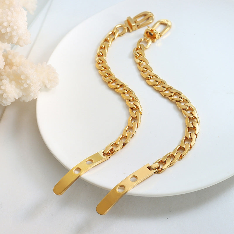 Elegant 18K Gold Plated Stainless Steel Chain Bracelet