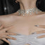 Elegant Rhinestone Inlay Silver Plated Women's Choker Necklace with Tassel Design