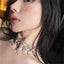 Elegant Rhinestone Inlay Silver Plated Women's Choker Necklace with Tassel Design