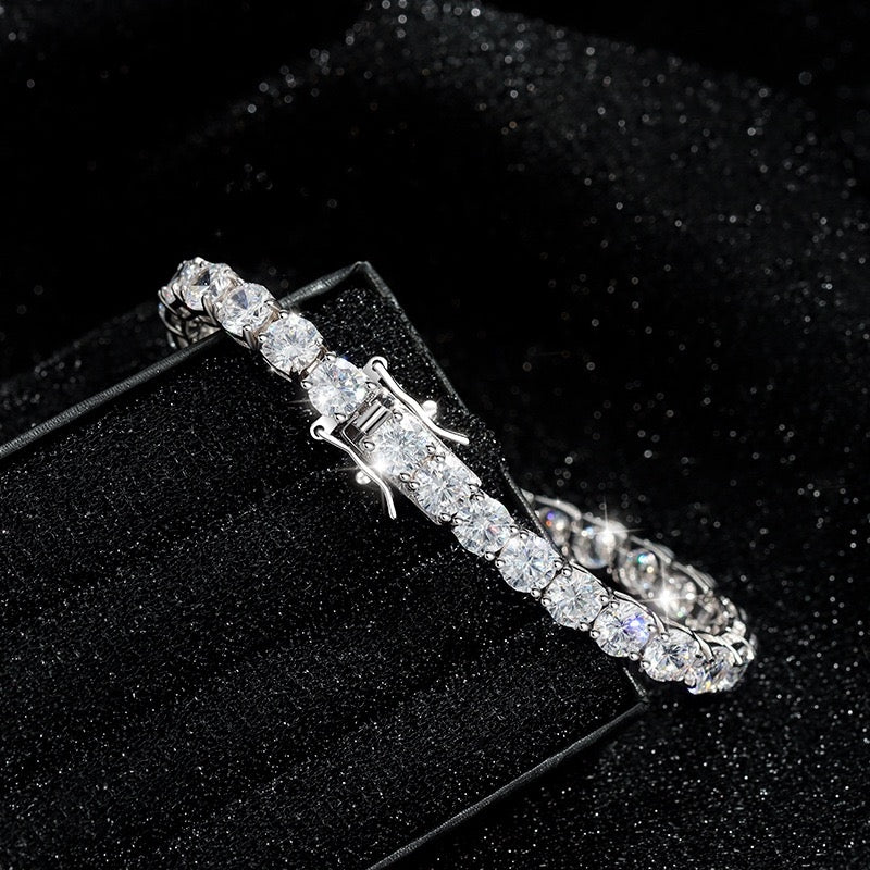 Elegant Zircon Inlay 18k Gold & White Gold Plated Tennis Bracelet