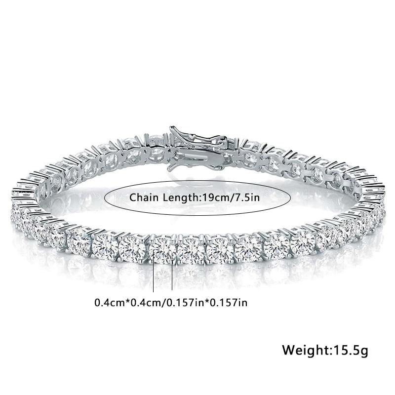 Elegant Zircon Inlay 18k Gold & White Gold Plated Tennis Bracelet