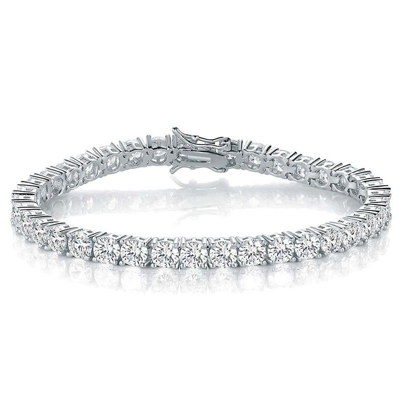 Elegant Zircon Inlay 18k Gold & White Gold Plated Tennis Bracelet