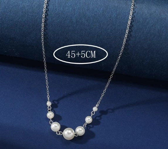 Elegant Solid Color Imitation Pearl Choker Necklace for Women