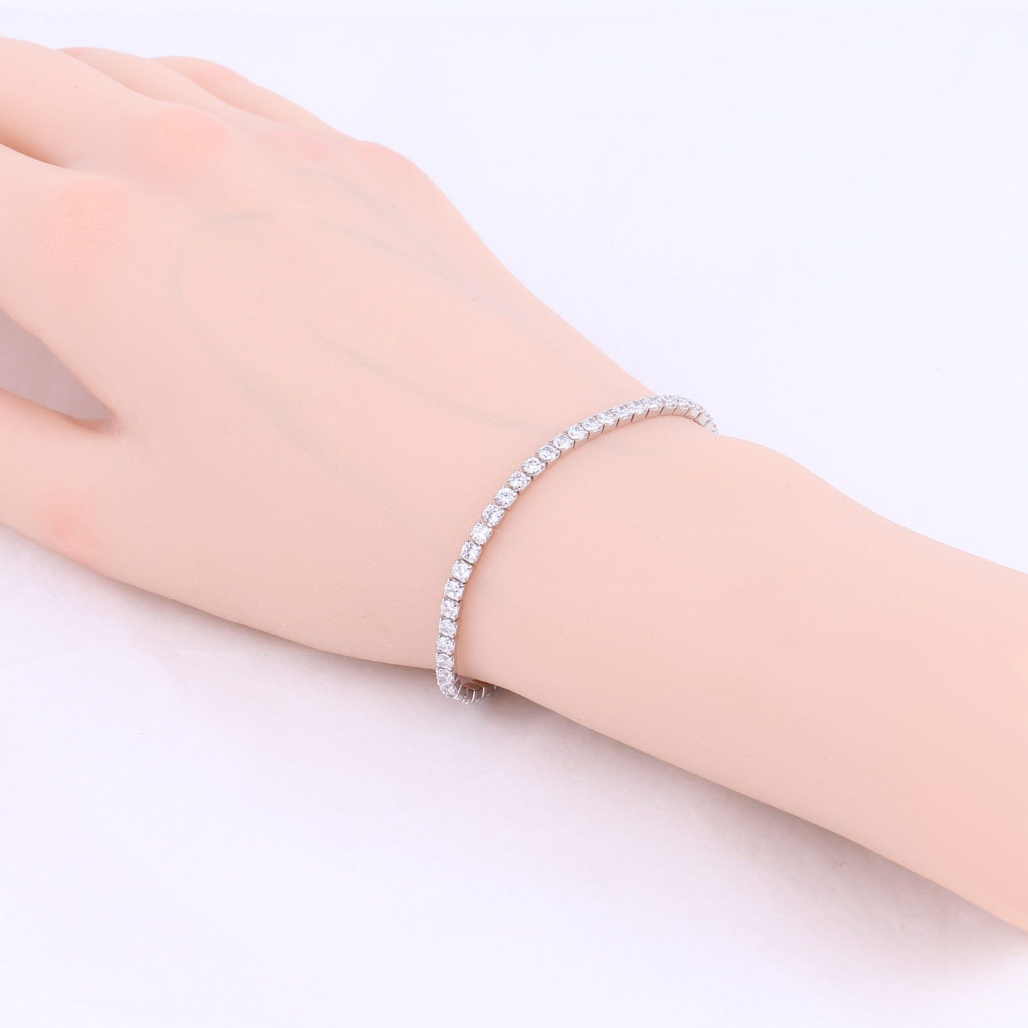 Elegant S925 Sterling Silver Zircon Tennis Bracelet - Luxury European Design