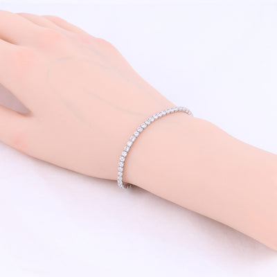 Elegant S925 Sterling Silver Zircon Tennis Bracelet - Luxury European Design