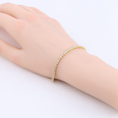 Elegant S925 Sterling Silver Zircon Tennis Bracelet - Luxury European Design