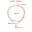 Elegant Heart Shape Pearl Double Layer Necklace for Women