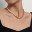 Elegant Heart Shape Pearl Double Layer Necklace for Women