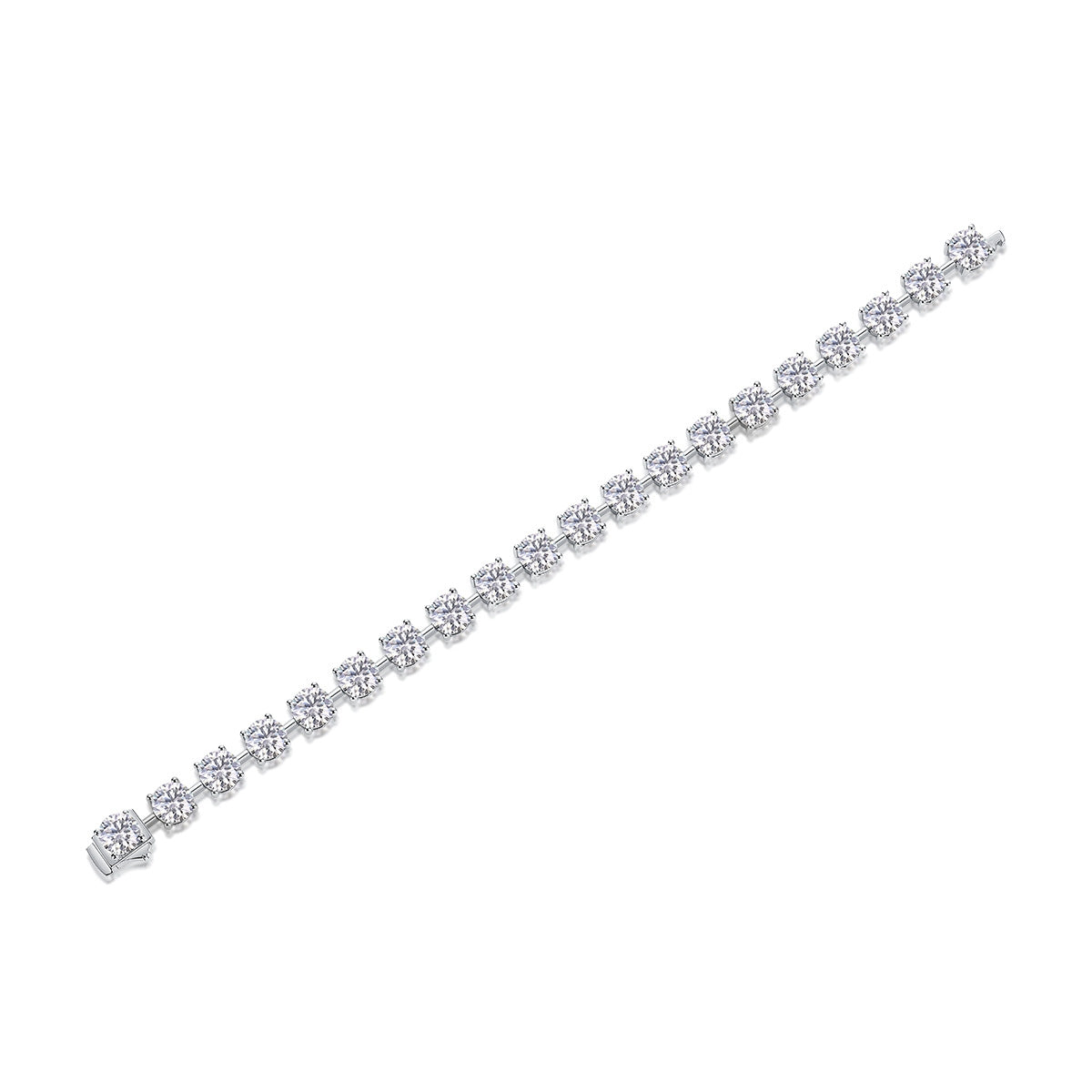 Elegant Geometric Sterling Silver Moissanite Bracelet