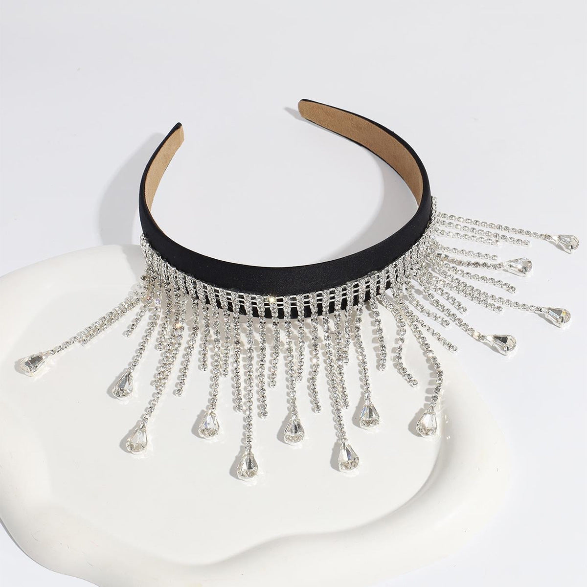 Elegant Rhinestone Crystal Tassel Hair Band