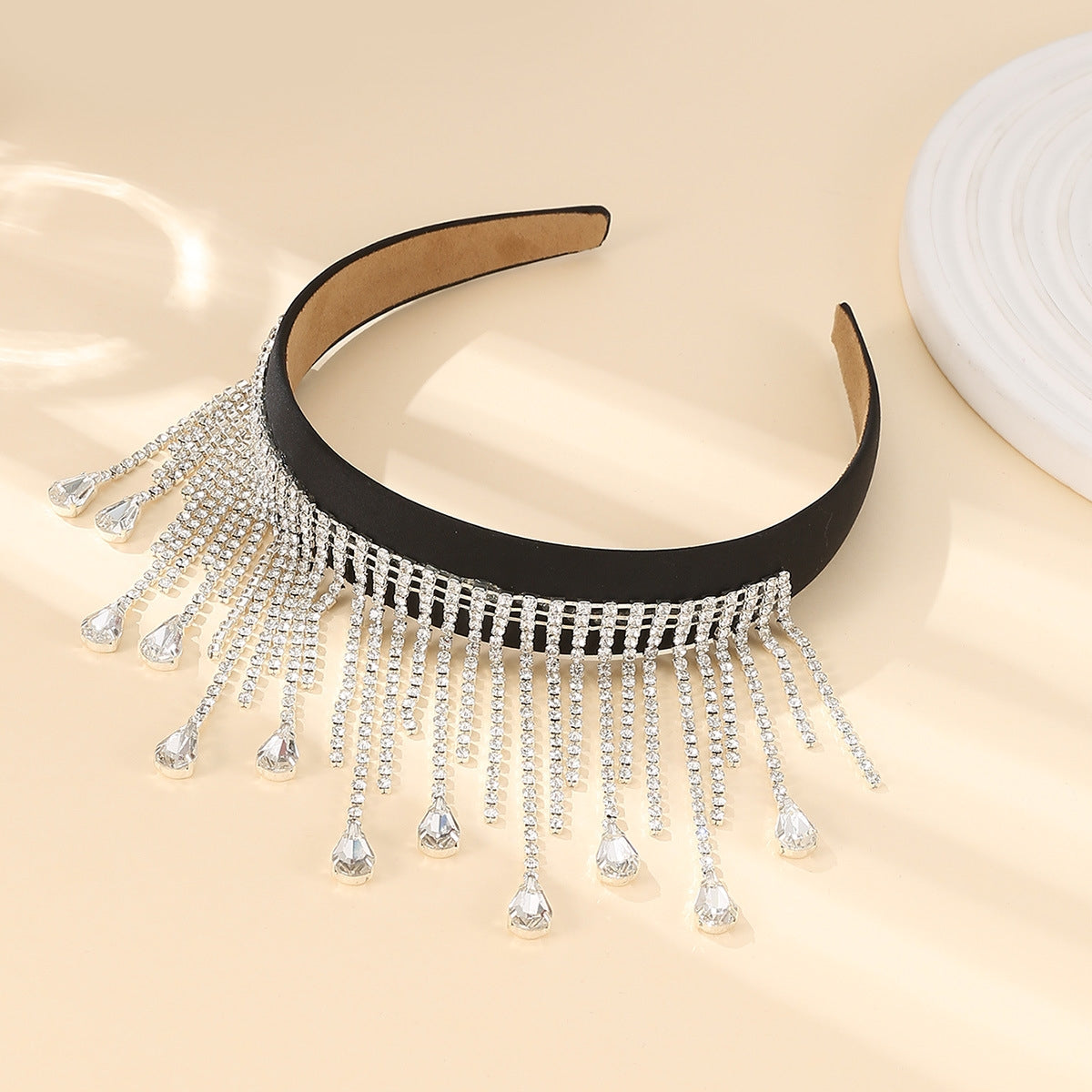 Elegant Rhinestone Crystal Tassel Hair Band