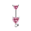 Elegant Heart Shape Stainless Steel Zircon Inlay Belly Ring