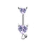 Elegant Heart Shape Stainless Steel Zircon Inlay Belly Ring