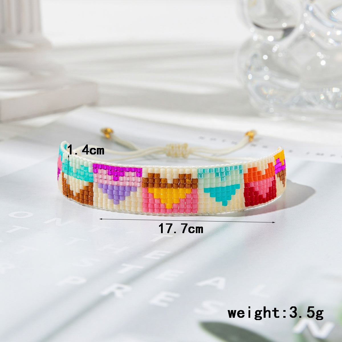 Elegant Vintage Devil's Eye Heart Glass & Colorful Miyuki Beaded Women's Bracelet Set