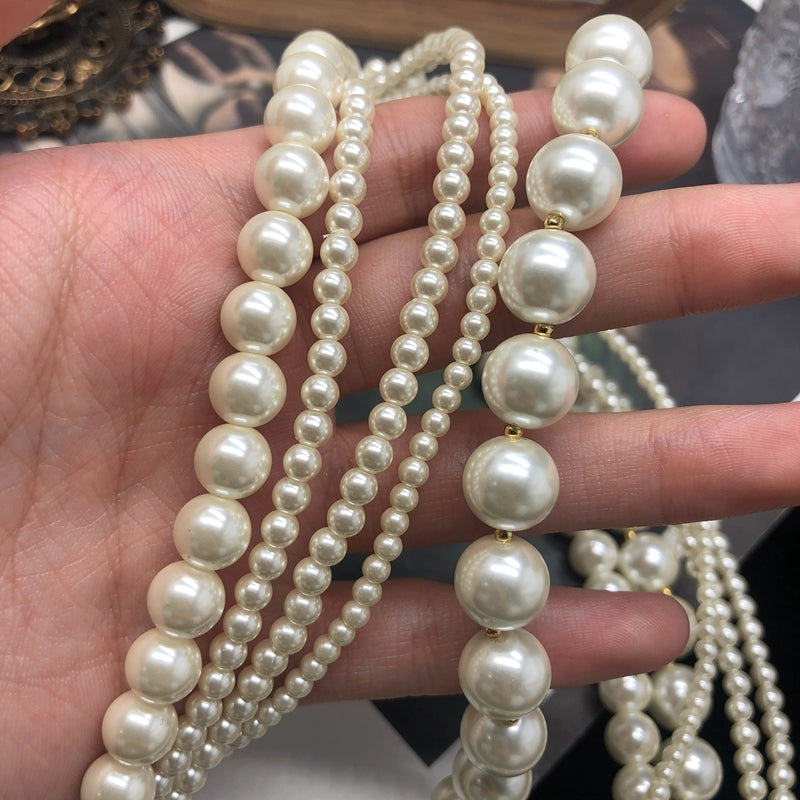 Elegant Vintage Irregular Imitation Pearl Layered Necklace
