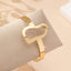 Elegant Vintage Irregular Iron Bangle - 2024 European and American Hollow Opening Bracelet, Fashionable and High-End Jewelry for Daily Wear