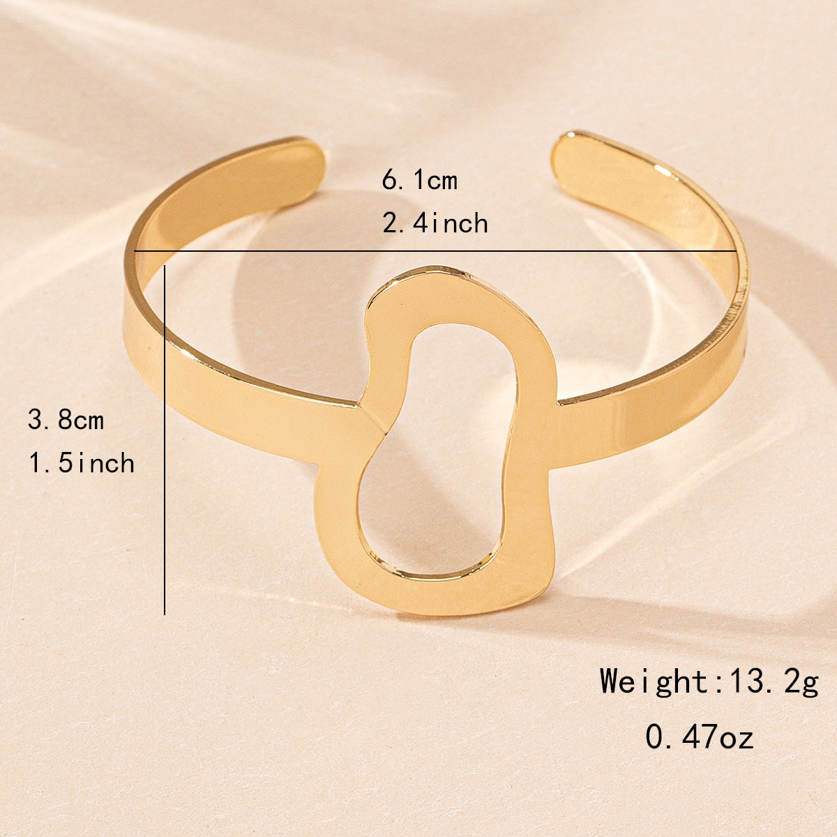 Elegant Vintage Irregular Iron Bangle - 2024 European and American Hollow Opening Bracelet, Fashionable and High-End Jewelry for Daily Wear