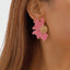 Elegant Vintage Flower Enamel Alloy Stud Earrings for Women