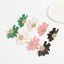 Elegant Vintage Flower Enamel Alloy Stud Earrings for Women