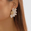 Elegant Vintage Flower Enamel Alloy Stud Earrings for Women