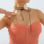 Elegant Vintage Rose Fabric Choker Necklace for Women