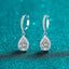 Elegant Water Droplet Sterling Silver Moissanite Zircon Drop Earrings