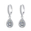 Elegant Water Droplet Sterling Silver Moissanite Zircon Drop Earrings