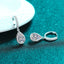 Elegant Water Droplet Sterling Silver Moissanite Zircon Drop Earrings