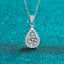 Elegant Water Droplets Sterling Silver Moissanite Zircon Pendant Necklace