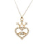 Elegant Heart Crown Rhinestone Necklace and Earrings Set for Women