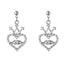 Elegant Heart Crown Rhinestone Necklace and Earrings Set for Women