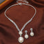 Elegant Bridal Jewelry Set with Flower Alloy Inlay and Rhinestone Necklace and Earrings