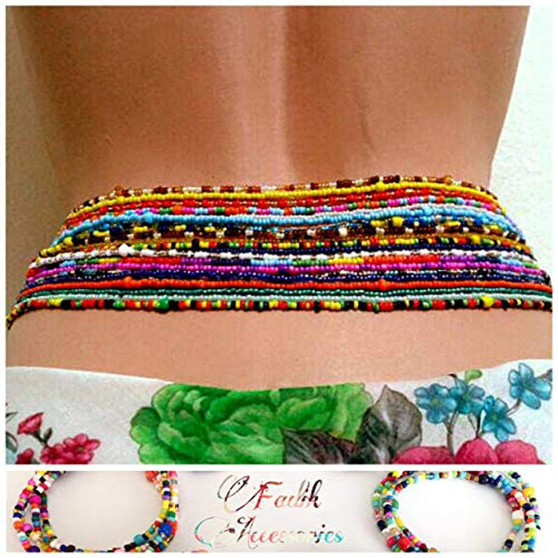 Ethnic Beaded Multilayer Body Chain for Women