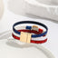 Ethnic Circle PU Leather Women's Bangle with Red, White, and Blue Magnetic Clasp