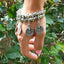 Ethnic Coin Charm Alloy Bracelet & Anklet Set - Hip-Hop Punk Retro Style Jewelry