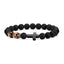 Ethnic Cross Tiger Eye Stone Beaded Bracelet 8mm