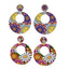 Ethnic Floral Wood Print Women's Statement Earrings