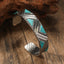 Ethnic Bohemian Geometric Turquoise Open Cuff Bracelet