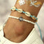 Ethnic Geometric Beaded Handmade Anklet with Sea Turtle and Starfish Design