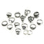 Ethnic Geometric Heart Crown Floral Alloy Gemstone Ring Set - 16 Pieces