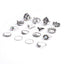 Ethnic Geometric Heart Crown Floral Alloy Gemstone Ring Set - 16 Pieces