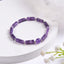 Ethnic Geometric Natural Stone Amethyst and Rose Quartz Beaded Stretch Bracelet