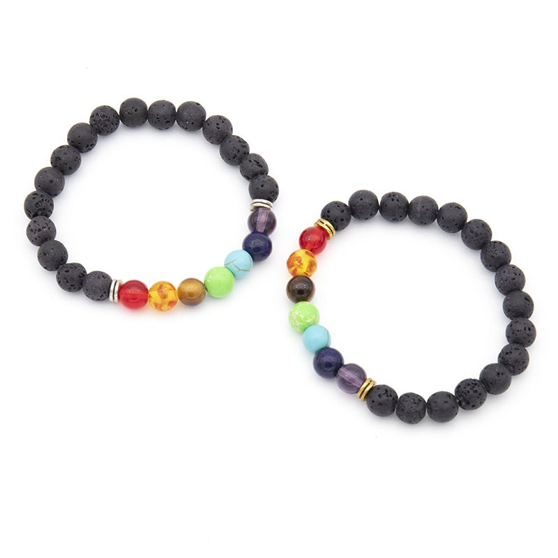 Ethnic Geometric Natural Stone & Colorful Energy Beaded Bracelet