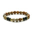 Ethnic Geometric Natural Stone 8mm Beaded Bracelet with Tiger Eye and Turquoise