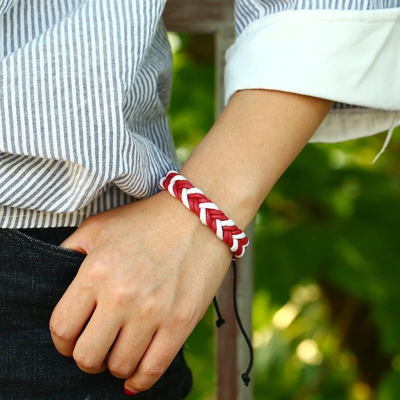 Ethnic Geometric Unisex Handmade Colorful Wax Cord Bracelets