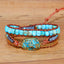 Ethnic Geometric Turquoise Beaded Chain Bracelet