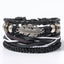 Ethnic Leaf PU Leather Alloy Braided Unisex Bracelet Set with Glass Bead DIY Kit